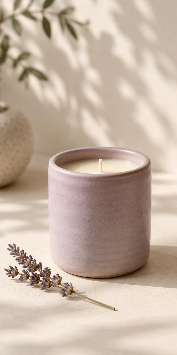 Vela French Lavender Candle, em cerâmica lilás