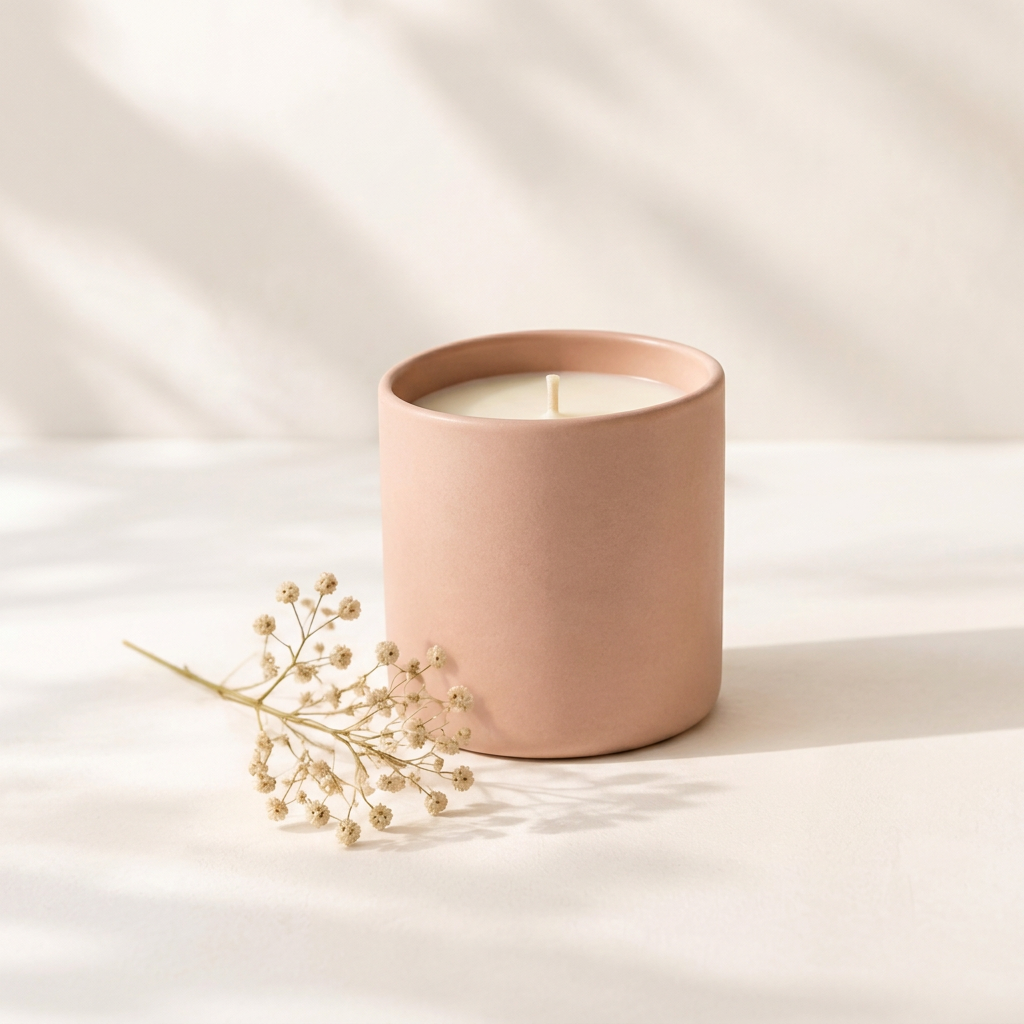 Vela Princess Jasmine Candle, em cerâmica rosa